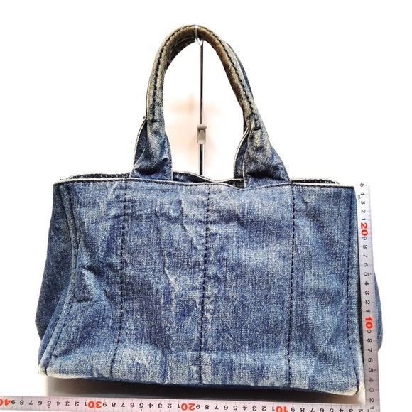 Prada Blue Denim Canapa Tote Bag - Picture 2 of 9